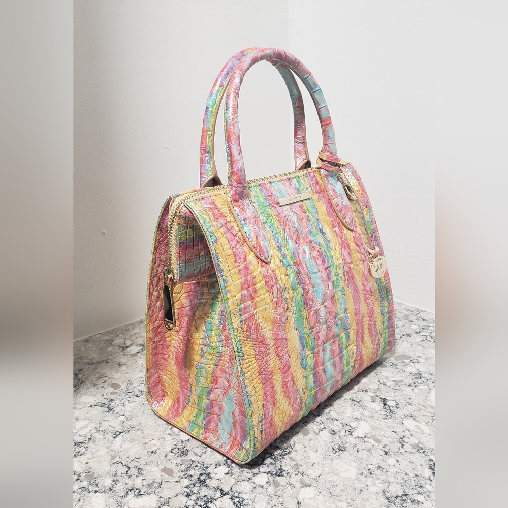 🍭Brahmin Small Caroline Satchel Saltwater Taffy Melbourne - Picture 4 of 16